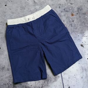 HUSKY pull on woven navy blue shorts